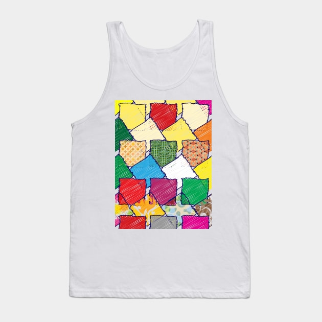 Colorful Pattern Squares Tank Top by dblaiya